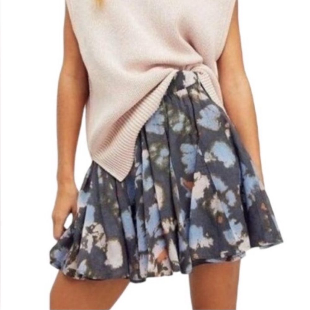 Free People Abstract Tie Dye Skater Skirt